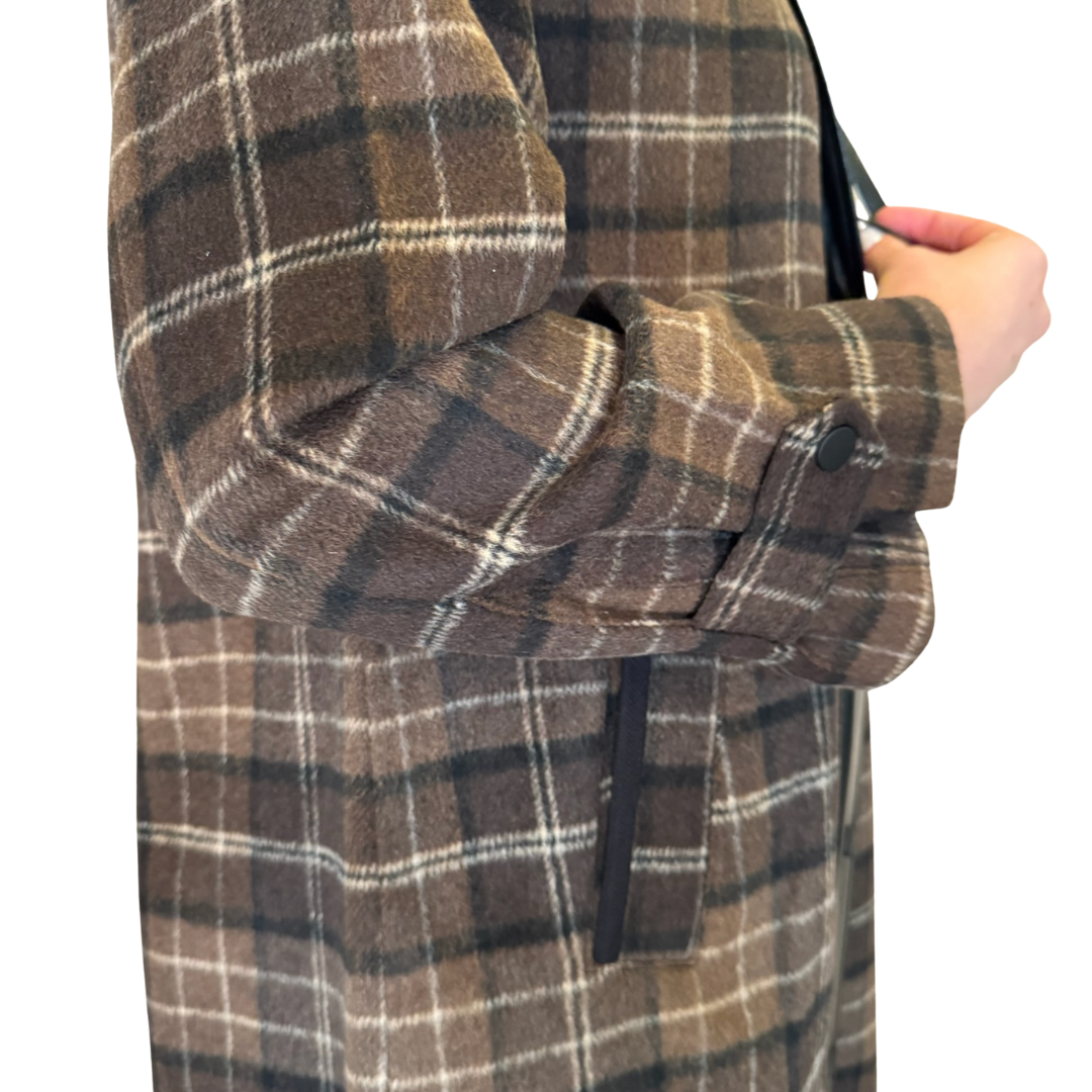 Brooke Wool Plaid Coat in Java
