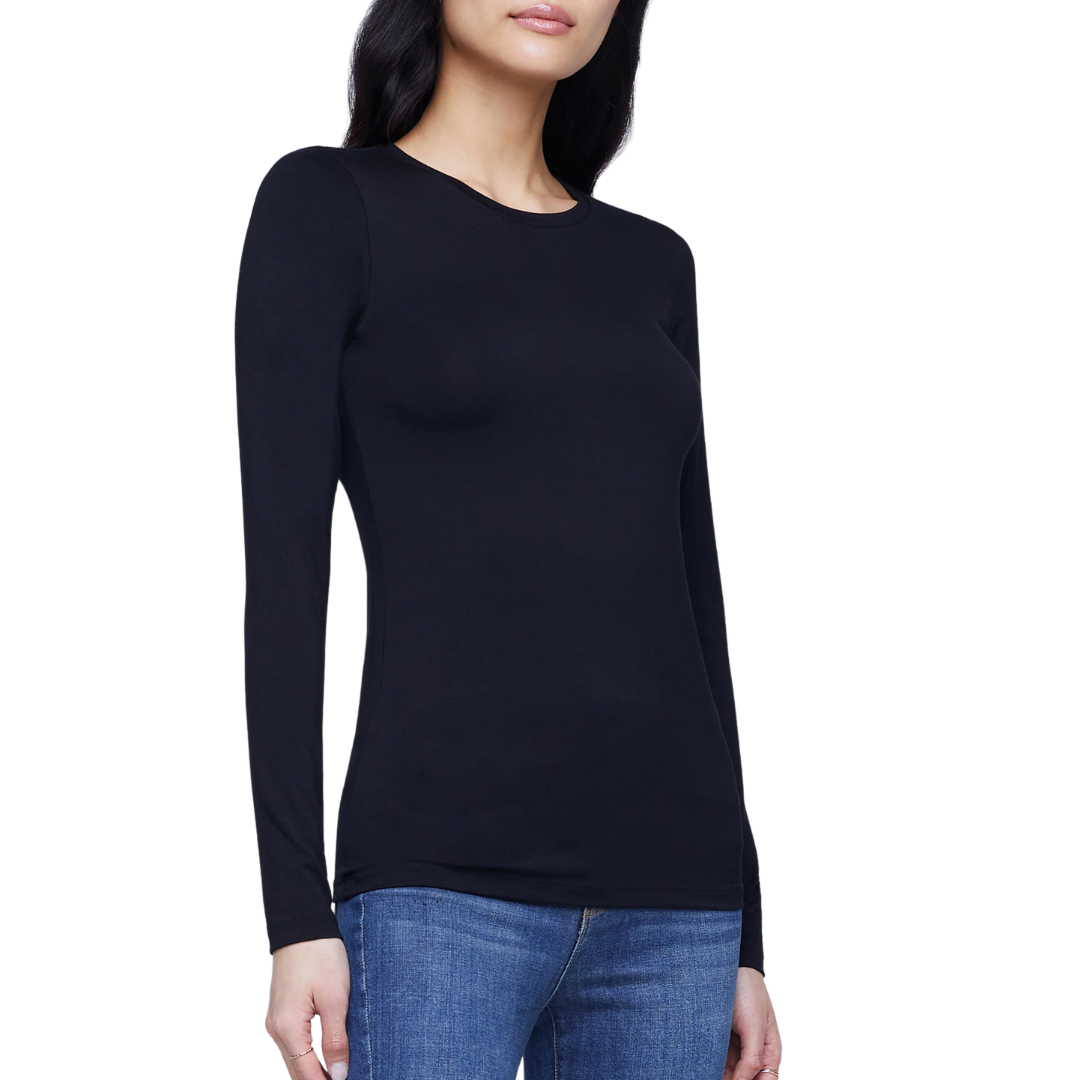 Tess Long Sleeve Tee in Black