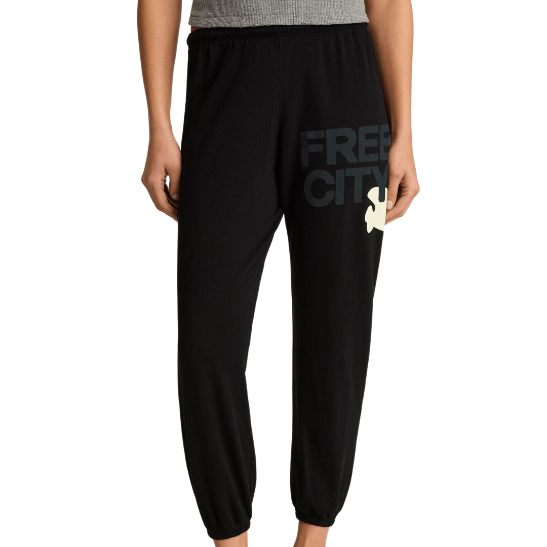 Freecitylarge Sweatpant in Blackspace Cream 