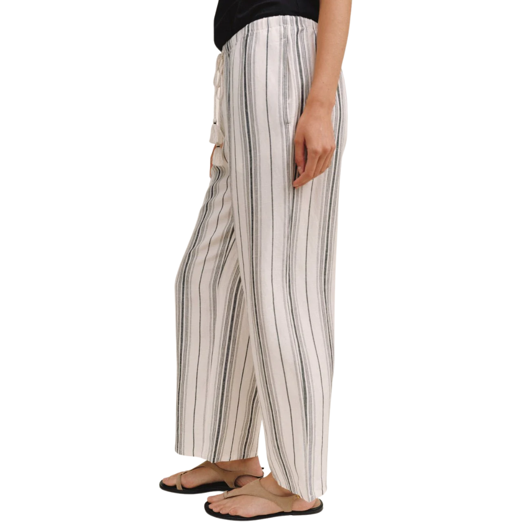 Tassel Cord Drawstring Crop in Boardwalk Stripe