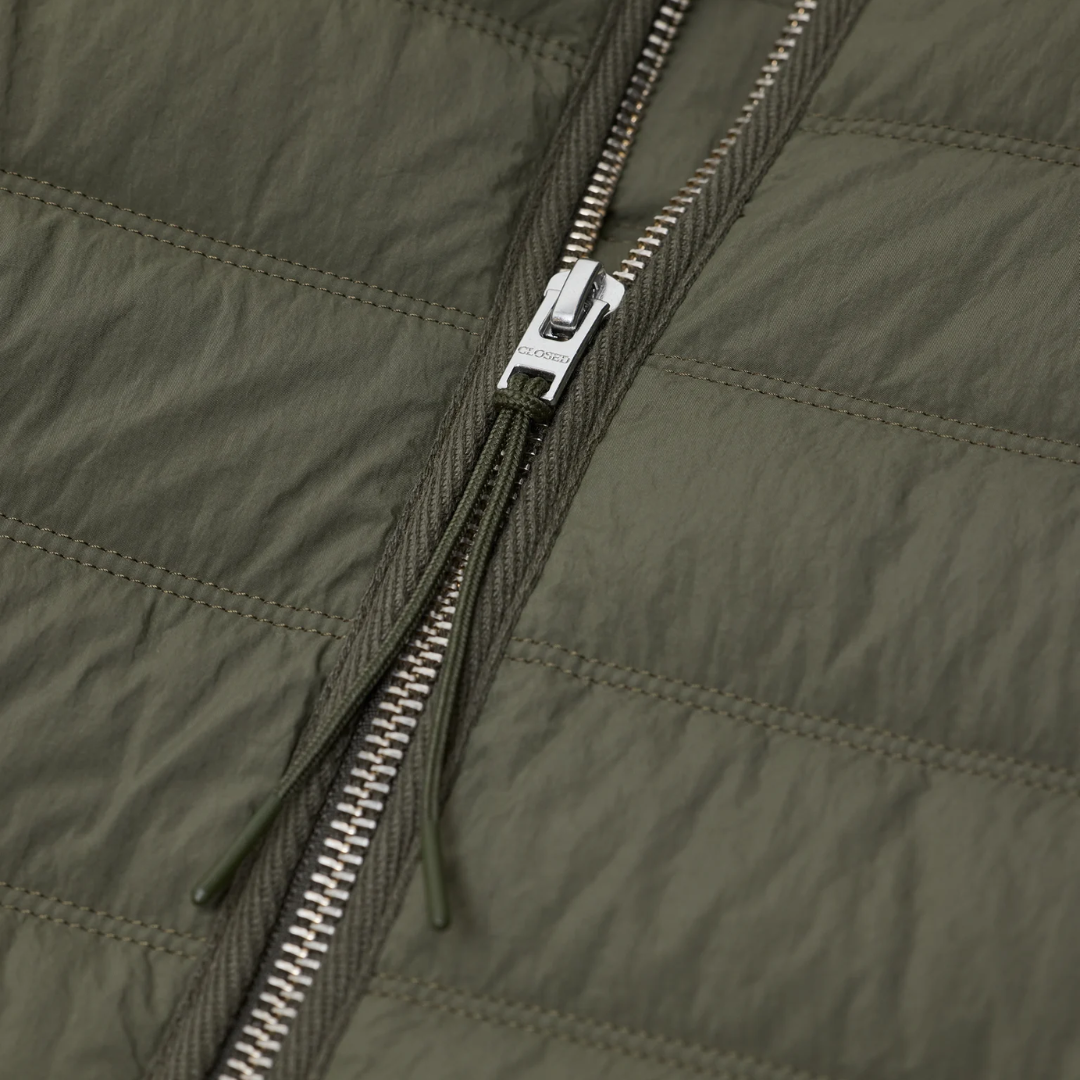 Quilted Zip Jacket in Forest Green