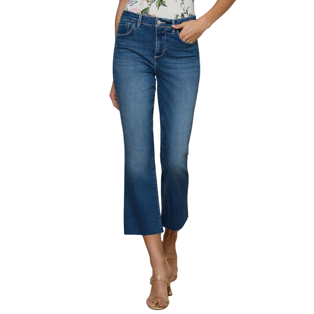 Kendra Cropped Flare Jean in Medina