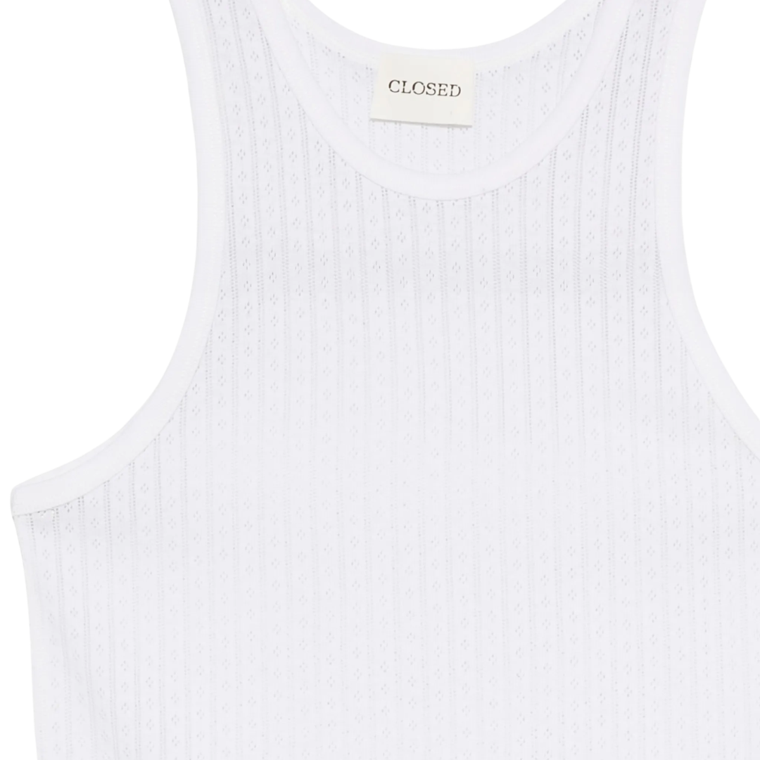 Racer Back Tank Top in White