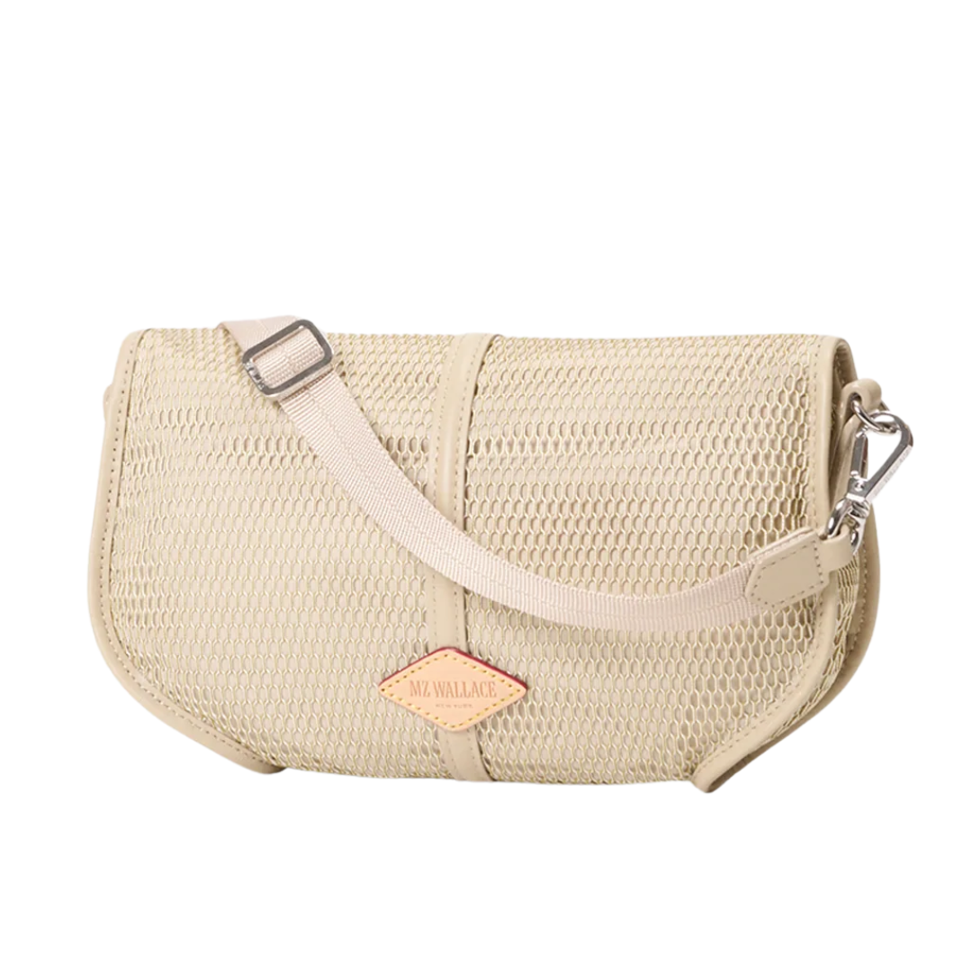 Small Astor Convertible Clutch in Buff Mesh