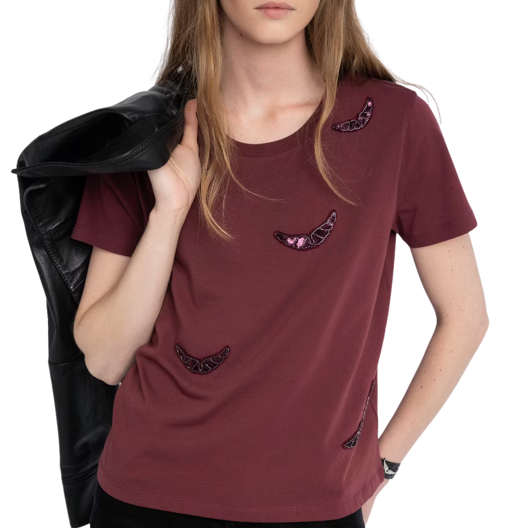 Alys T-shirt in Burgundy