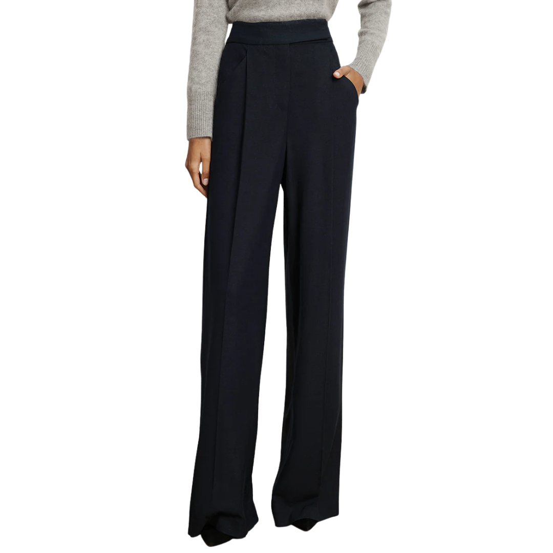 Marbeau Wide-Leg Pant in Navy
