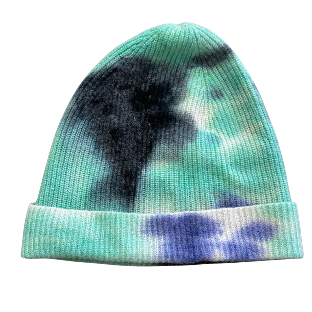 Tie Dye Knit Hat in Green