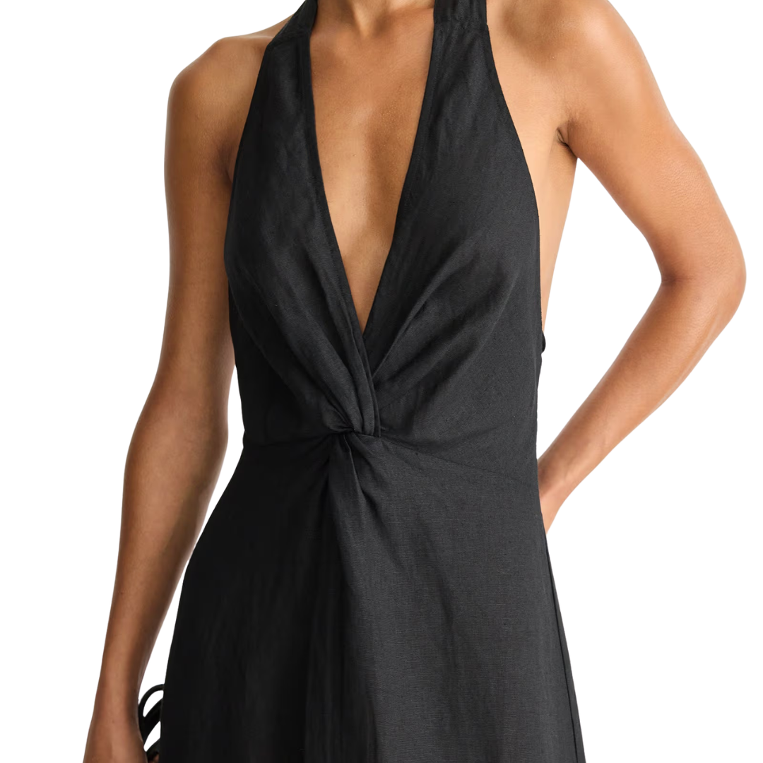 Salome Halter Maxi in Black