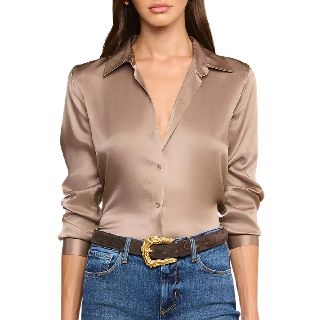 Tyler Silk Blouse in Light Cardamom