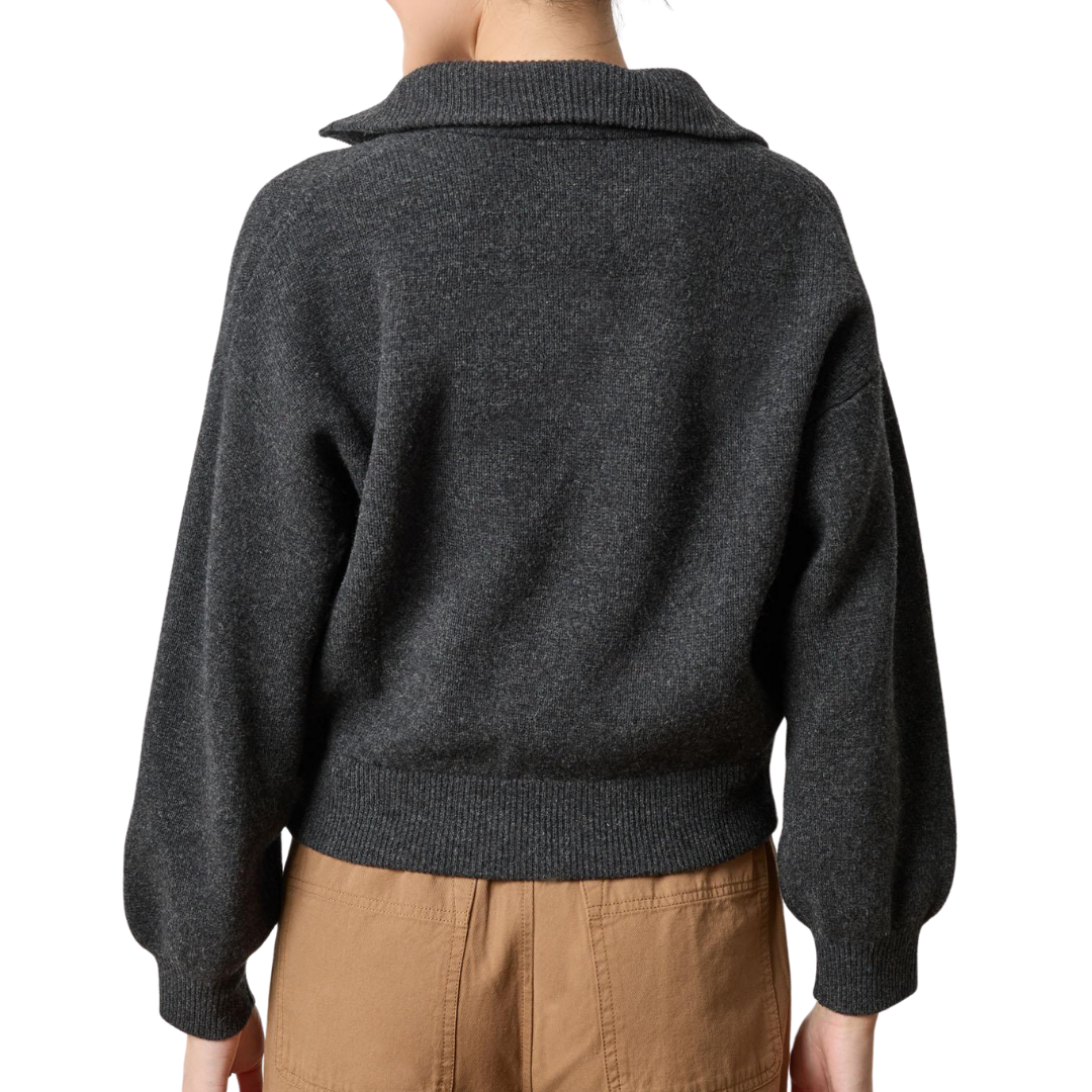 Zip Front Bomber in Graphite
