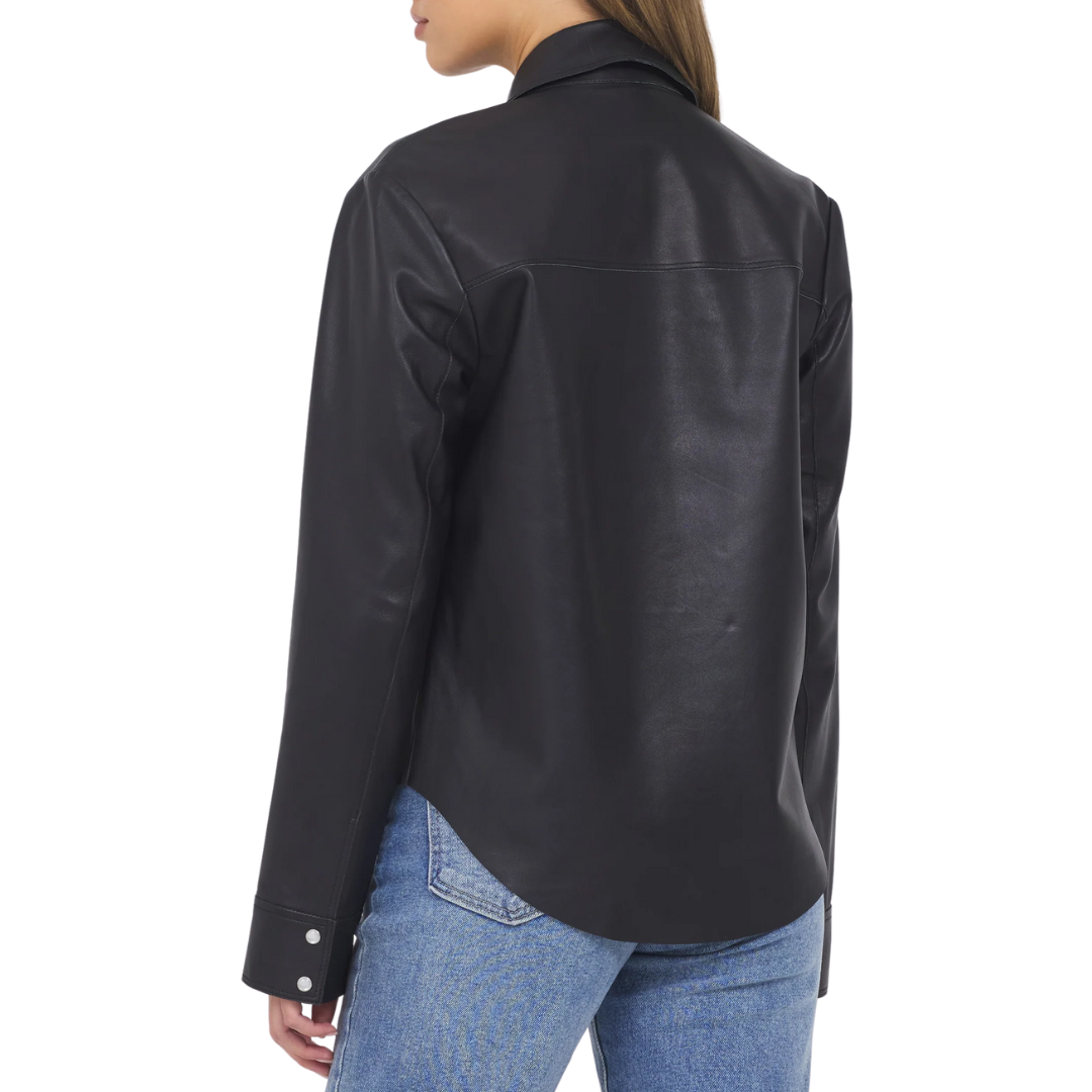 Rowan Washed Leather Jacket in Black