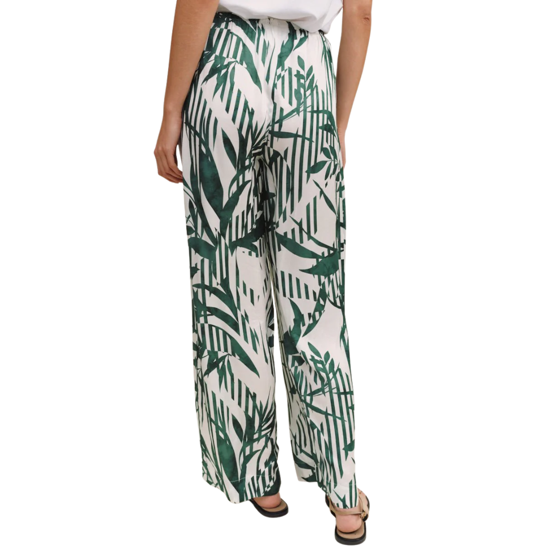 Wide Leg With Wide Hem in Palm Paradise Print