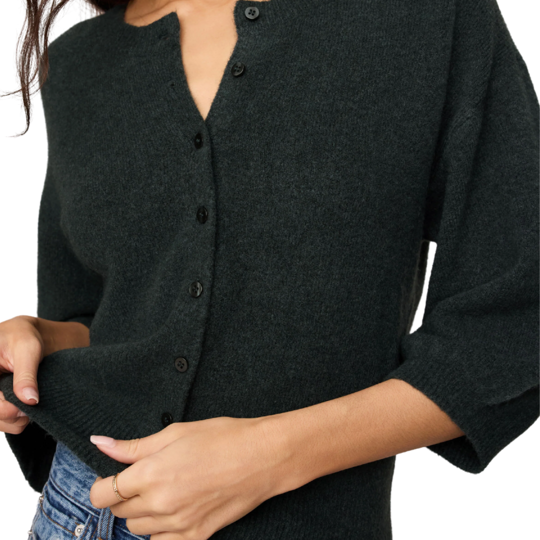 Valor Short Sleeve Cardigan in Emerald Cove