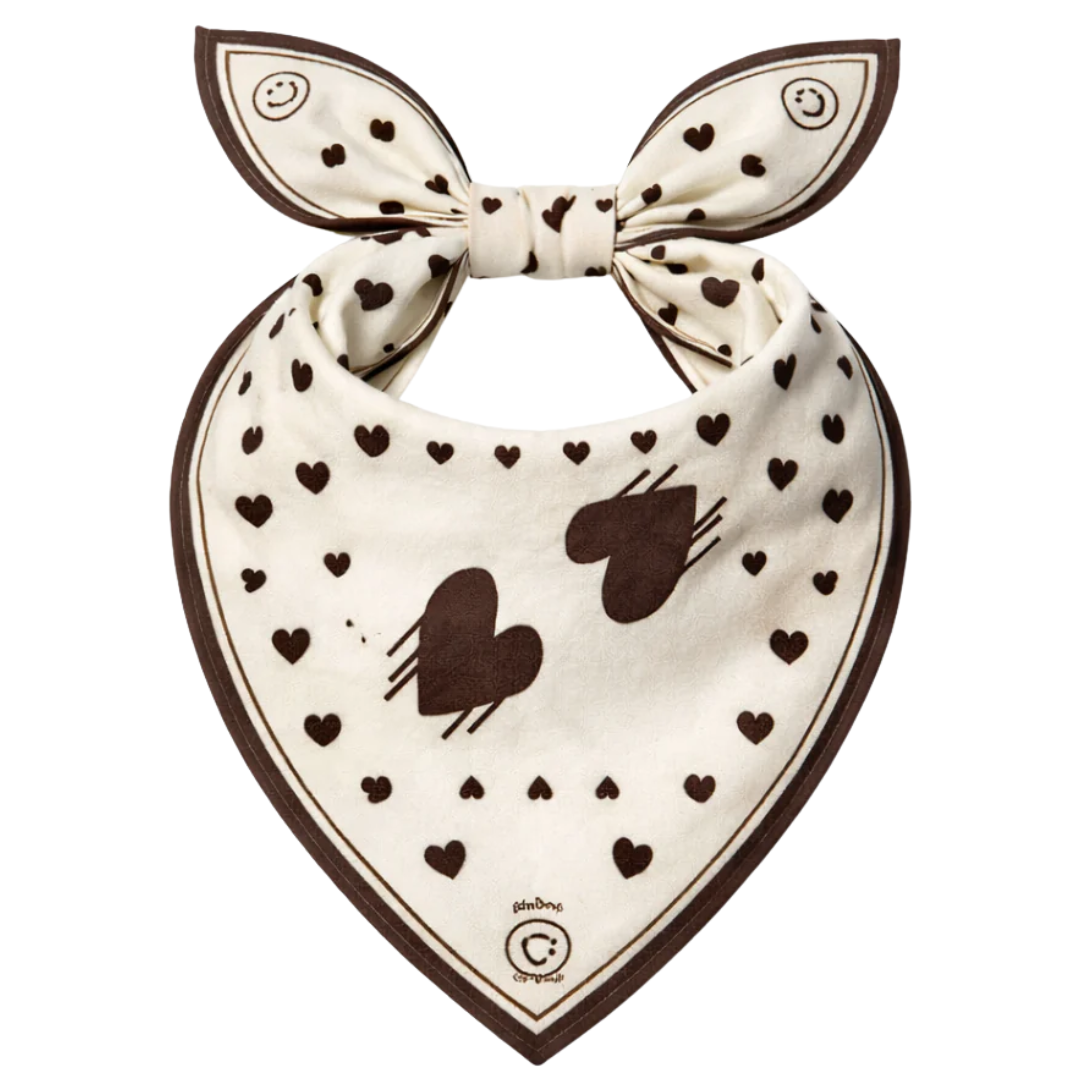 Drippy Heart Bandana in White
