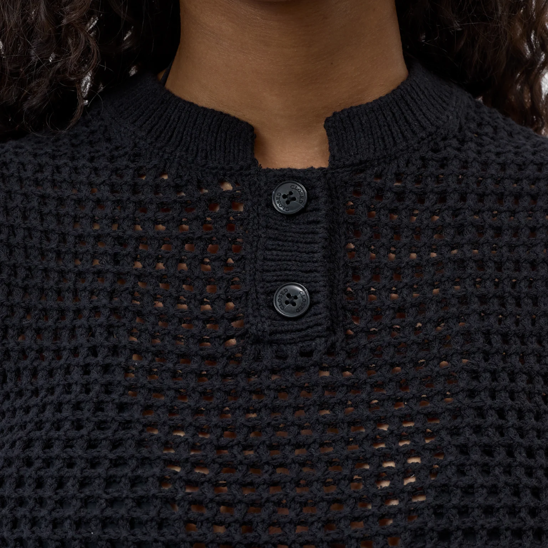 Crew Neck Vest in Black