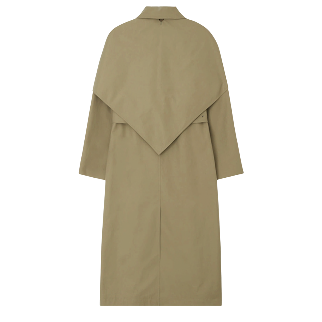 Scarf Trench Coat in Khaki