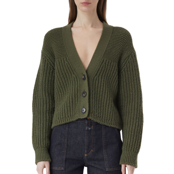 Closed Alpaca Mix Cardigan in Industrial Green Closed Alpaca Mix Cardigan in Industrial Green