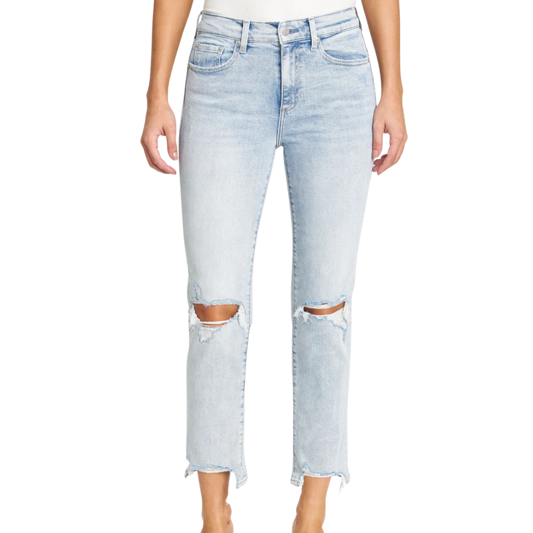 Monroe High Rise Cigarette in Dune Distressed 