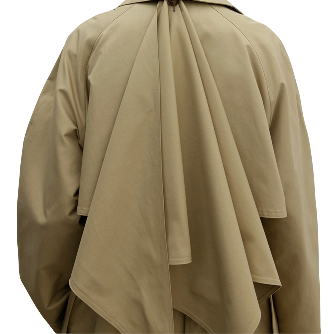 Scarf Trench Coat in Khaki