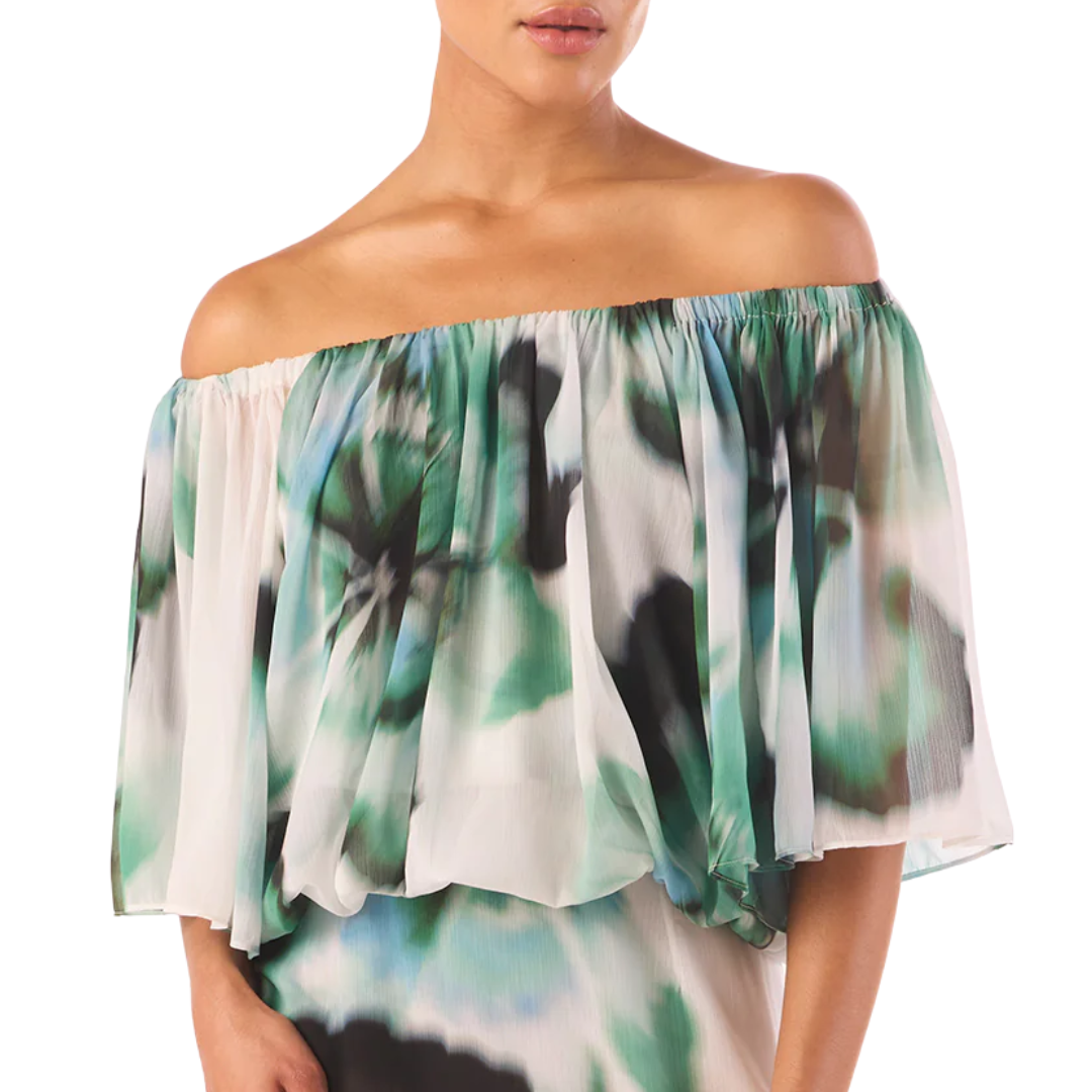 Dylan Top in Verdant Anemone Chiffon