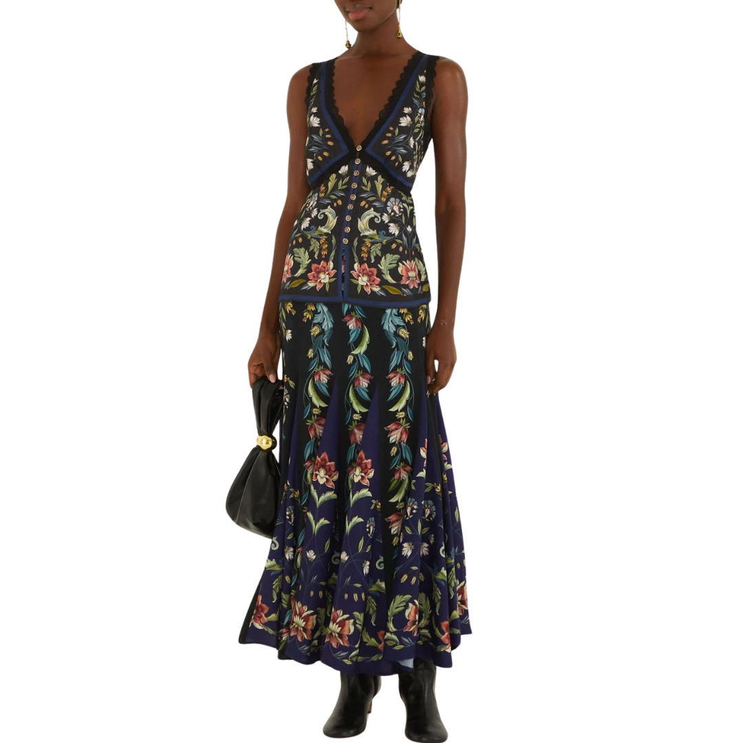 Natalia Pleated Maxi Skirt in Black