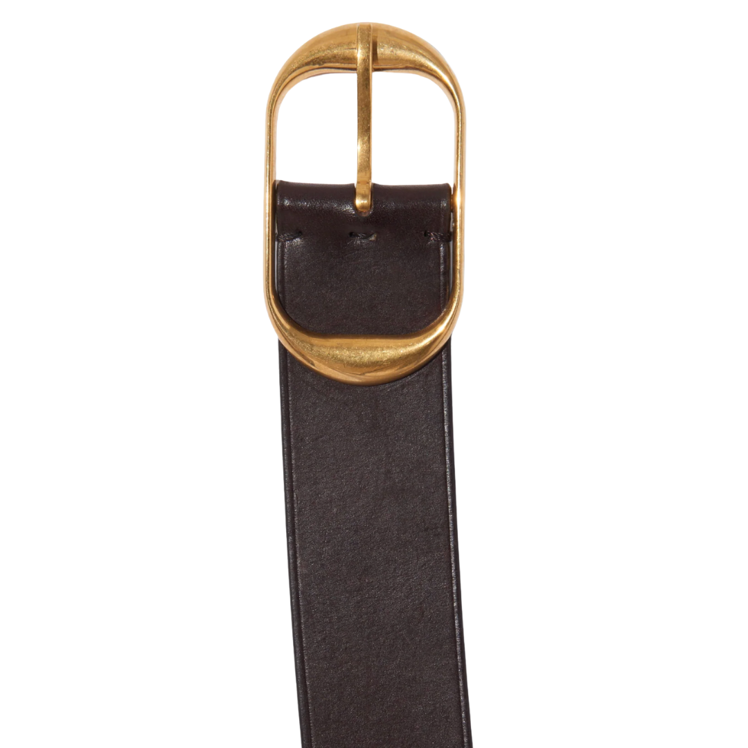 Nili Belt in Dark Brown w/ Antique Brass Buckle