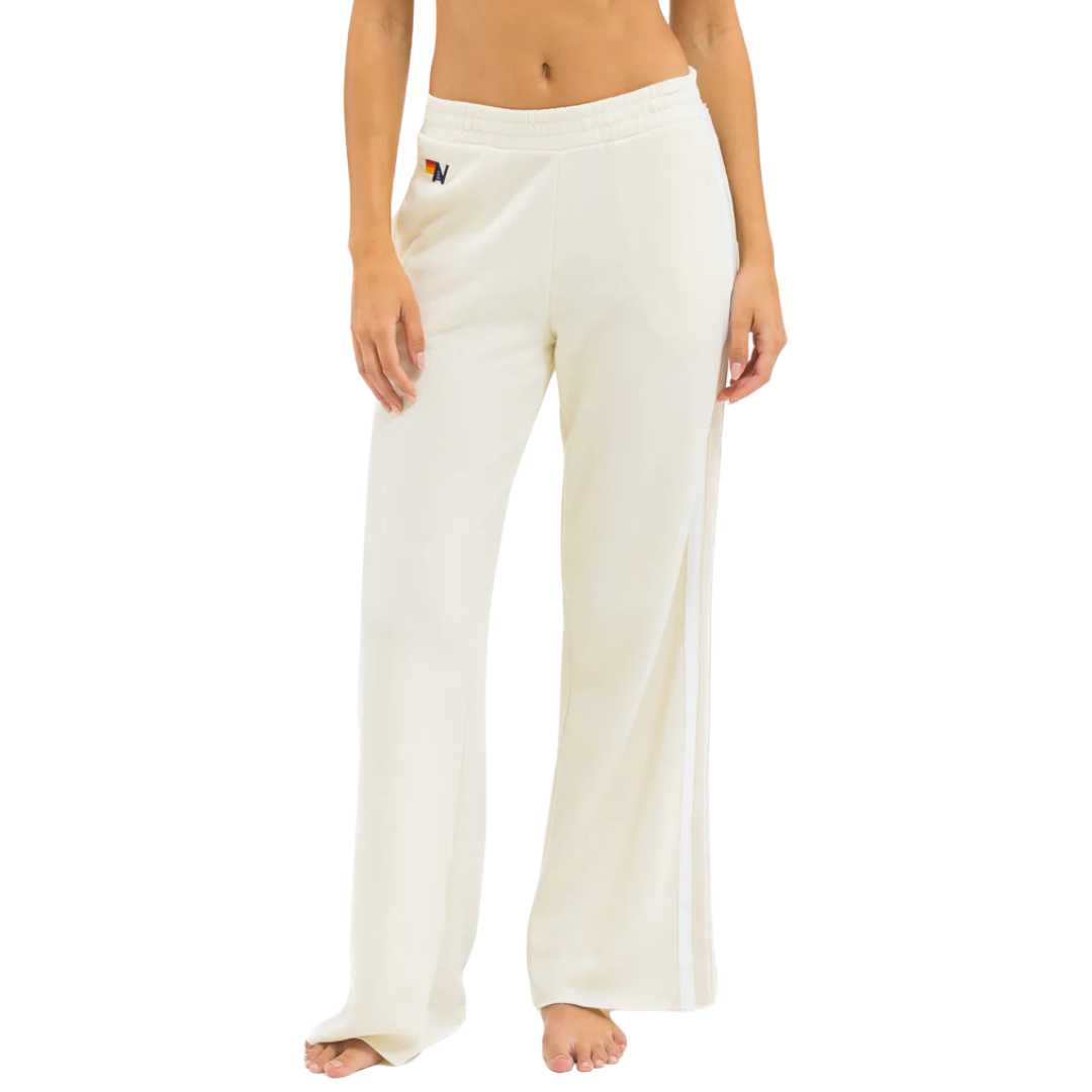 5 Stripe Wide Sweatpants in Vintage White/White Grey