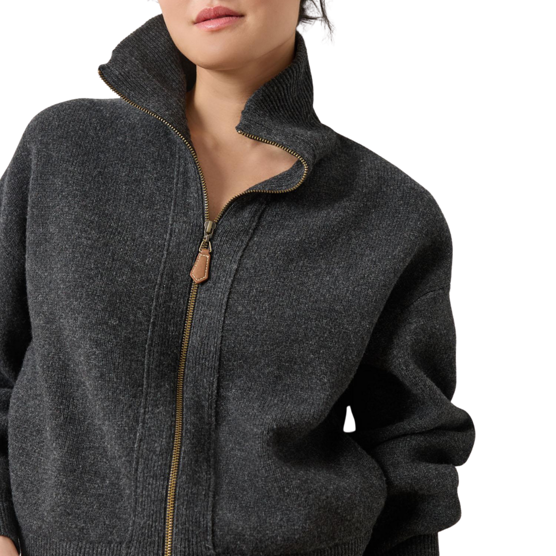 Zip Front Bomber in Graphite