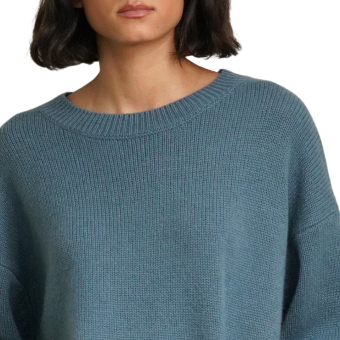 Alston Boyfriend Crew in Smoky Blue