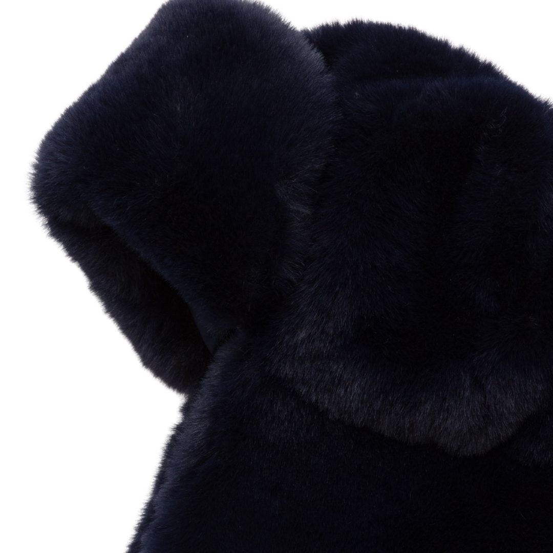 Rae Faux Fur Trapper Hat in Navy