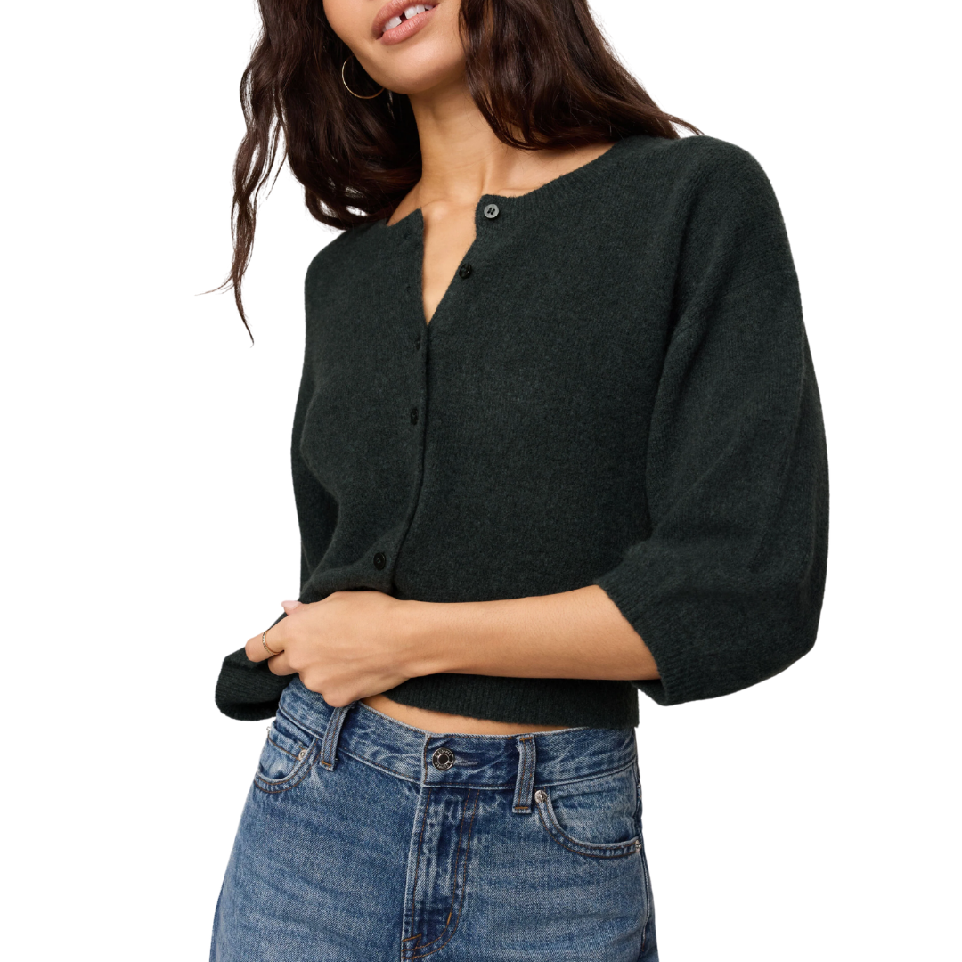 Valor Short Sleeve Cardigan in Emerald Cove