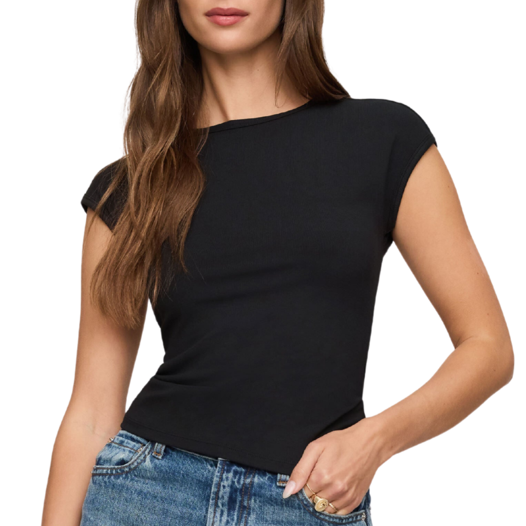 Soft Trace Second Skin Tee in Black
