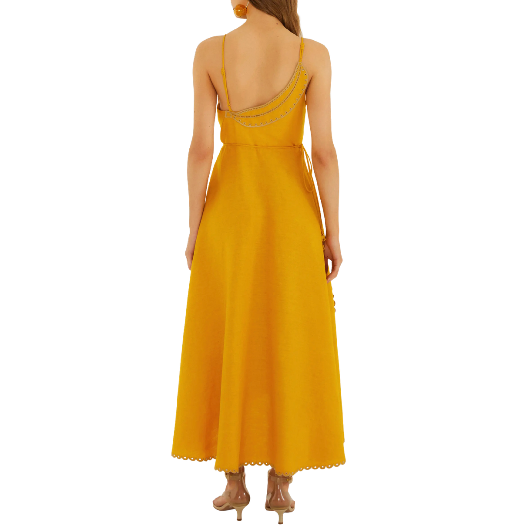 Bananas Maxi Wrap Dress in Yellow
