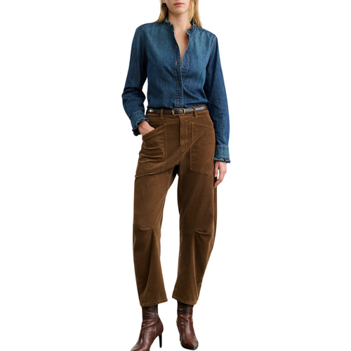 Nili Lotan Shon Corduroy Pant in Cigar Brown
