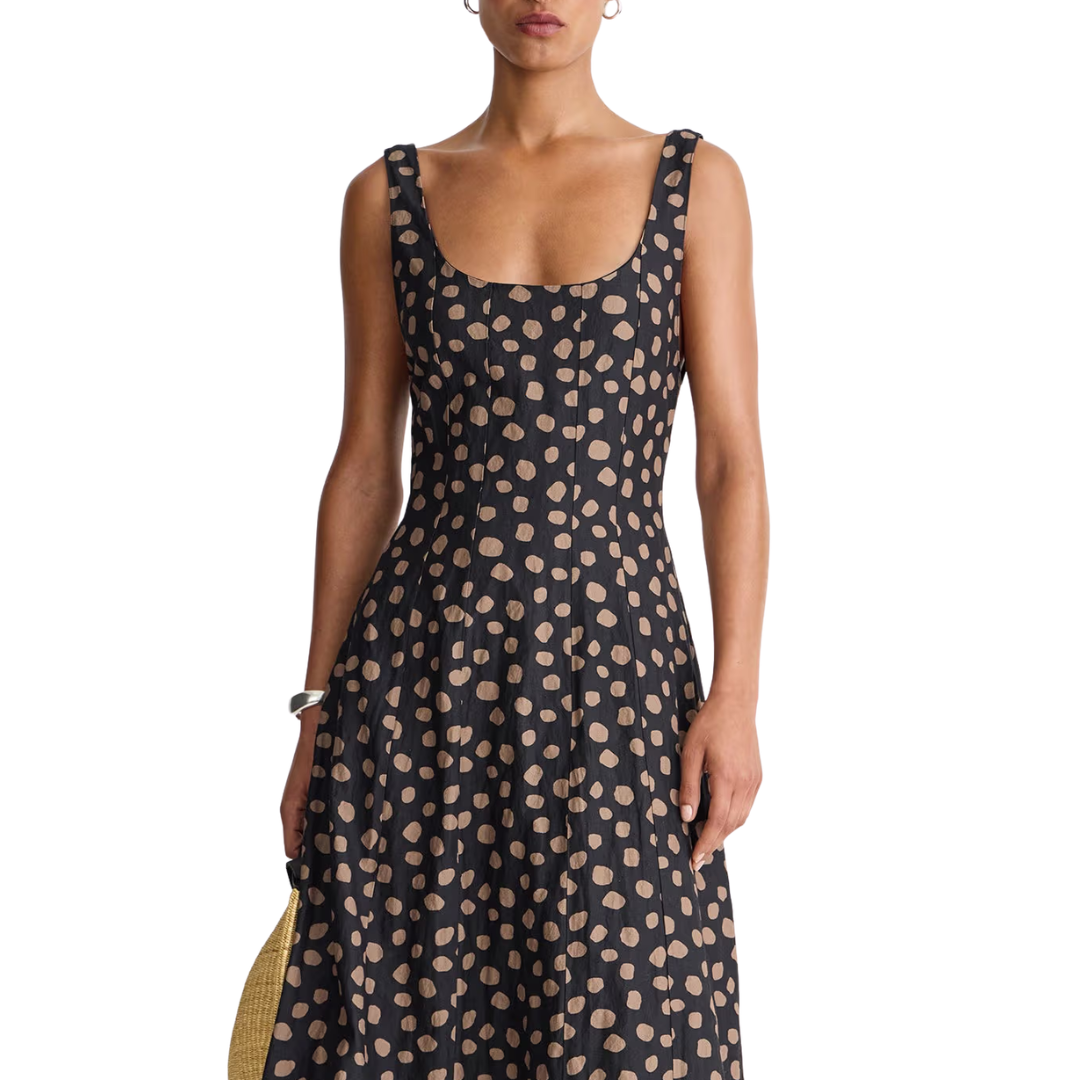 Ballet Tank Maxi in Yayoi Black & Camel