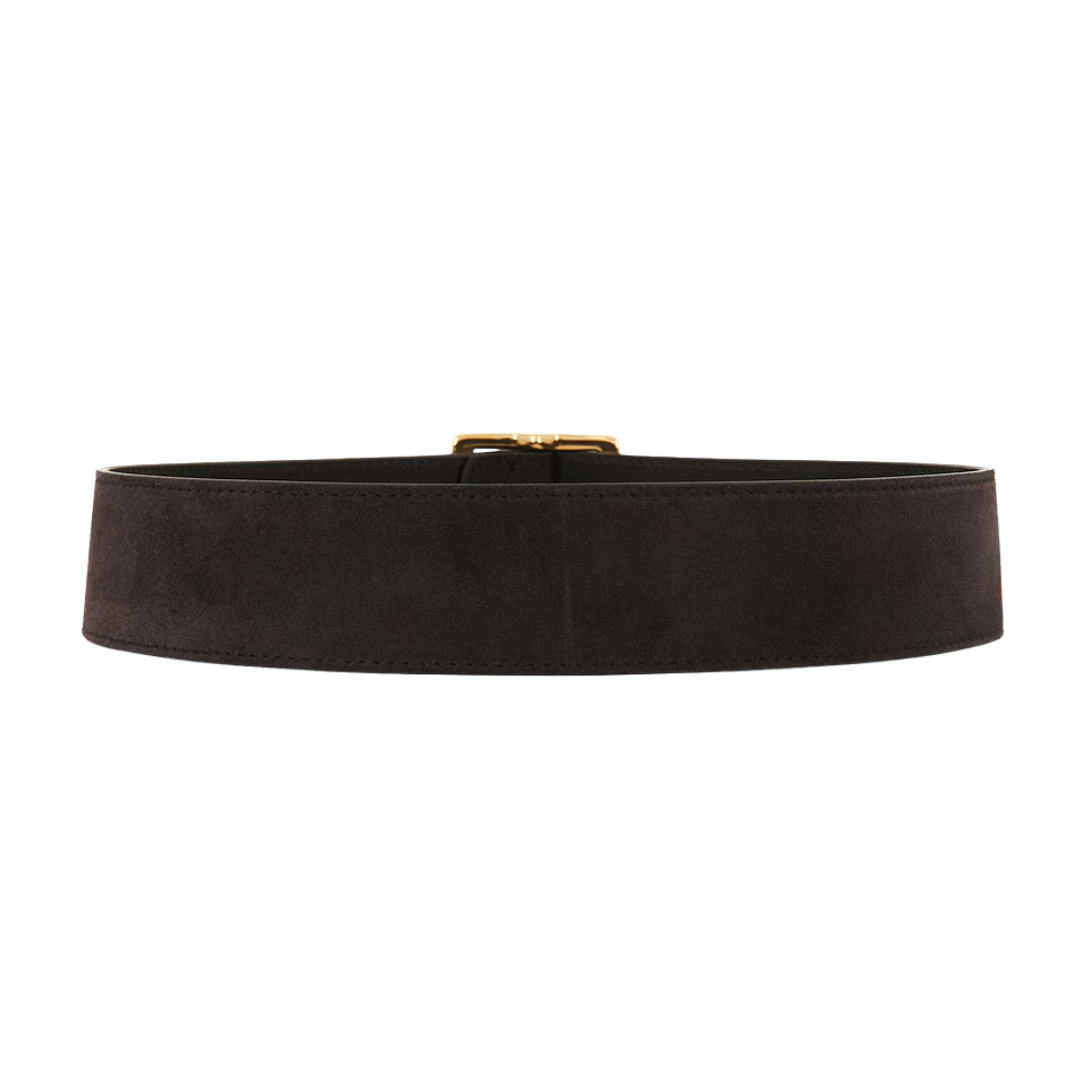 Marcela Belt in Espresso w/ Gold Buckle