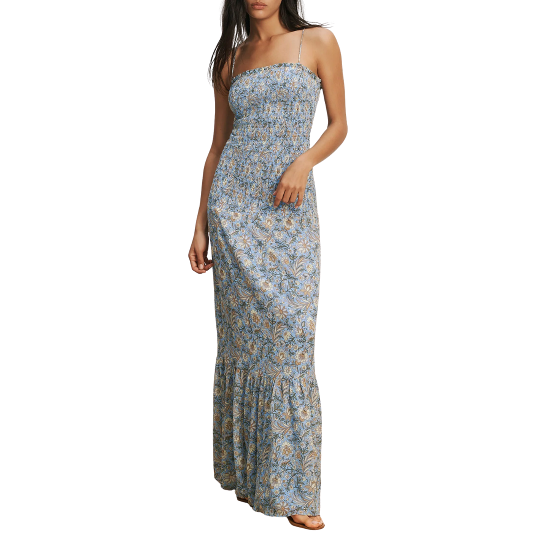 Veronica Beard Clem Floral Maxi Dress in Blue Jay Multi