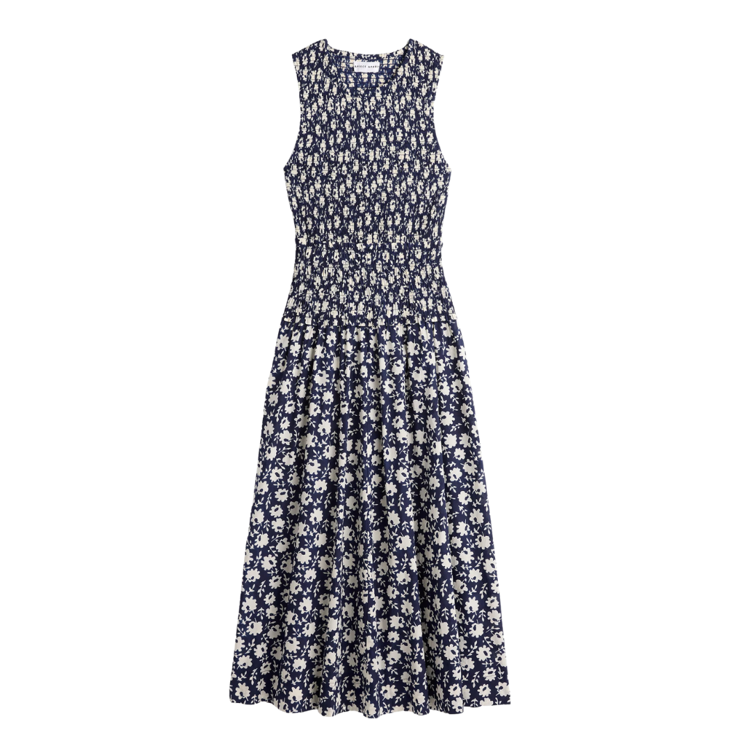 Siempre Tank Maxi in Navy Floral Stamp