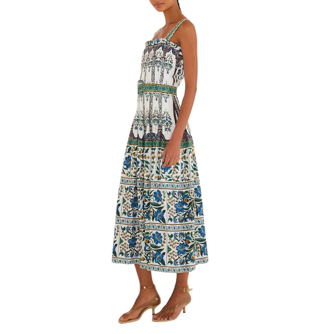 Manoela Belted Maxi Dress in Off-White