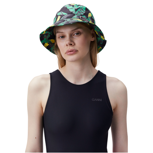 NEW GANNI bucket hat in black and banana Leather hat Ganni Black size XL International in Leather  main image 4