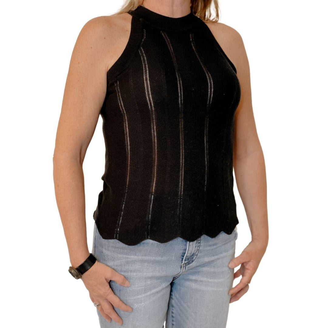 Herrington Cotton Sweater Tank in Black