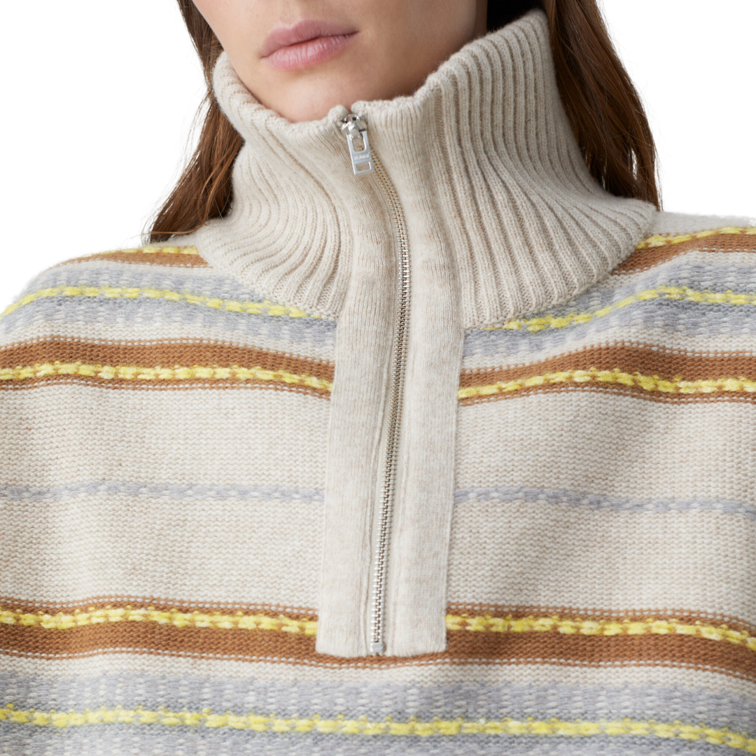 Turtle Neck Poncho in Nude