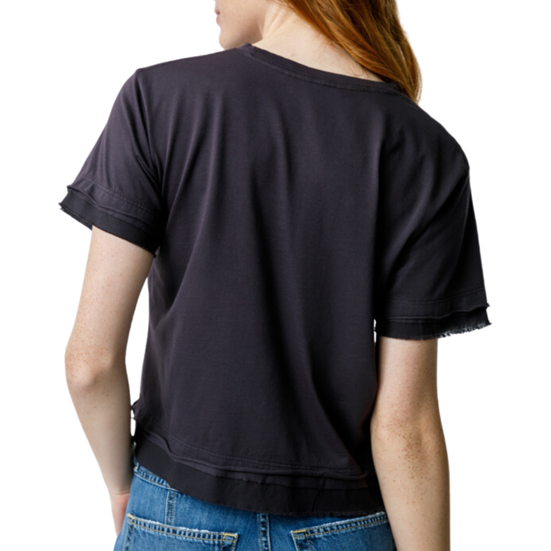 Feather Pima Tee in Vintage Black