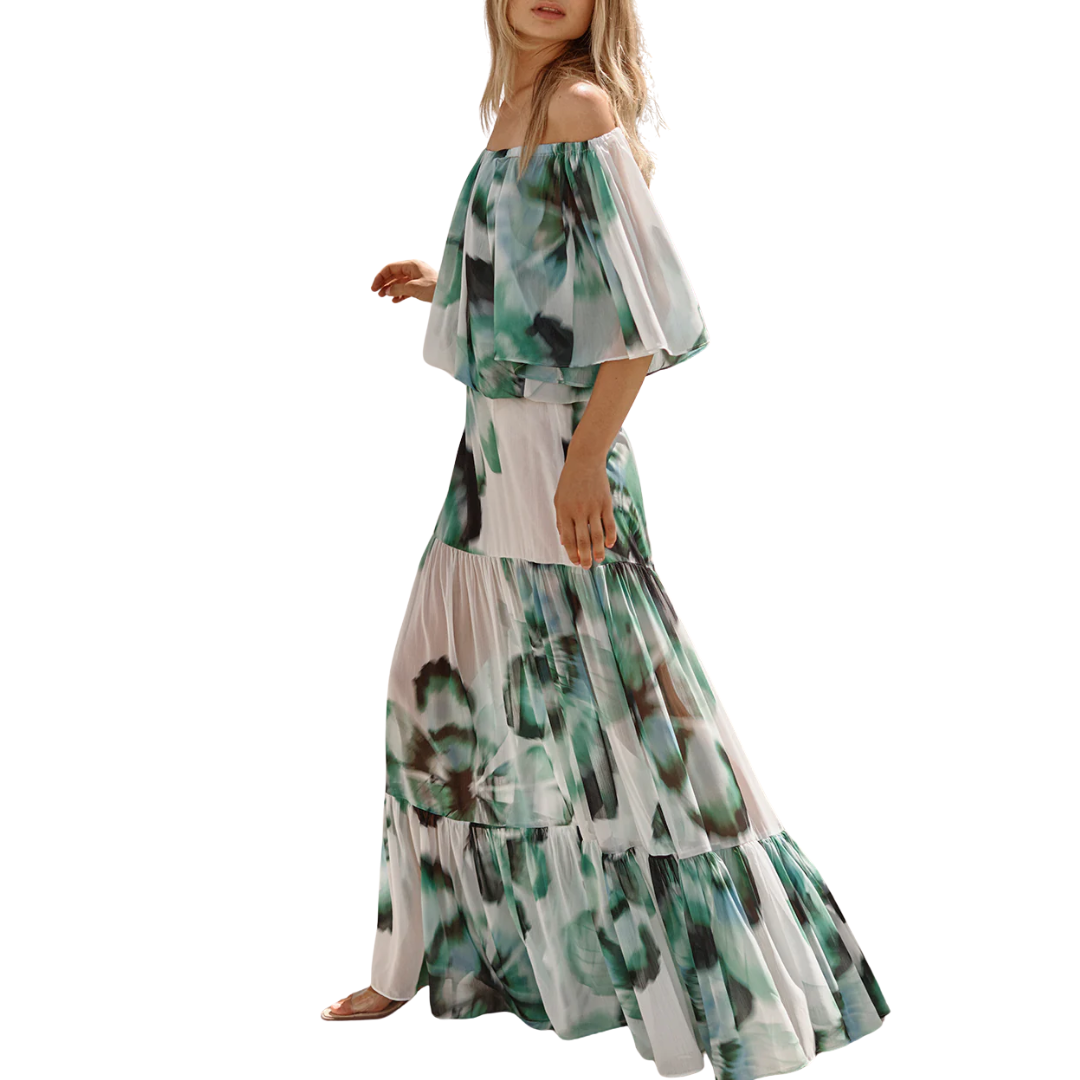 Dylan Top in Verdant Anemone Chiffon