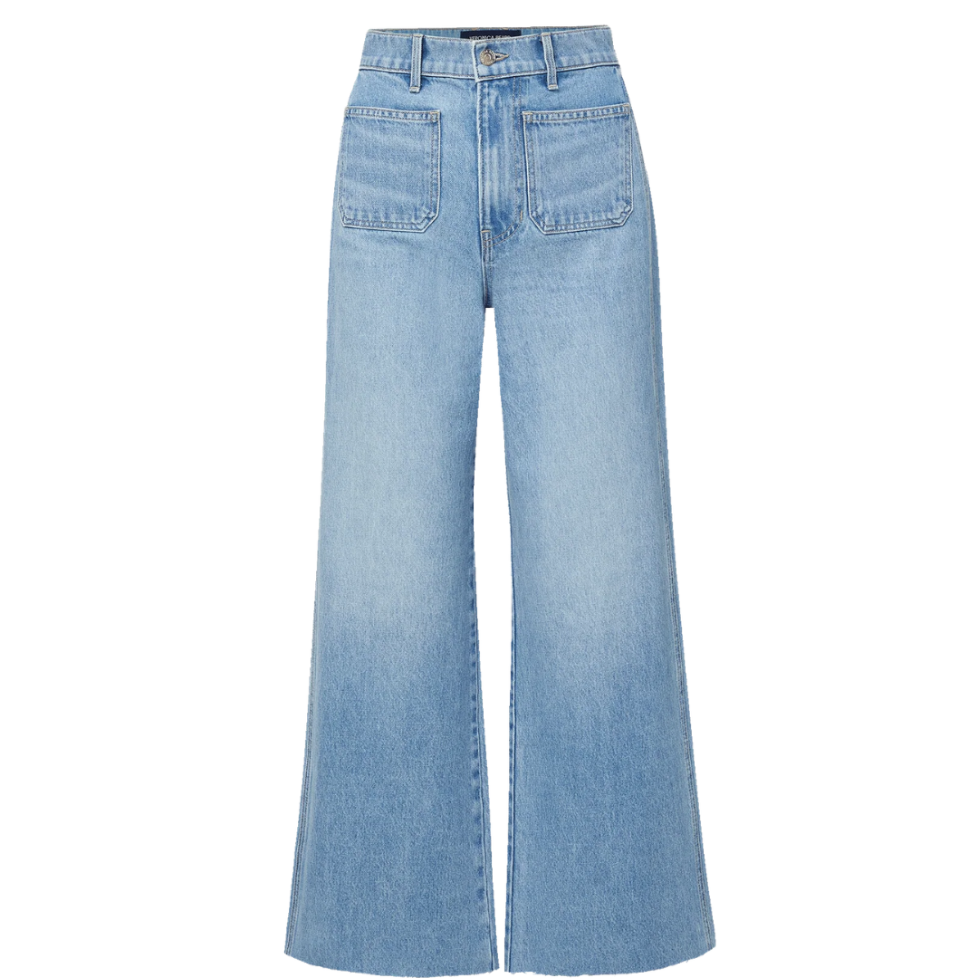 Taylor Cropped Patch-Pocket Wide-Leg Jean in Big Splash