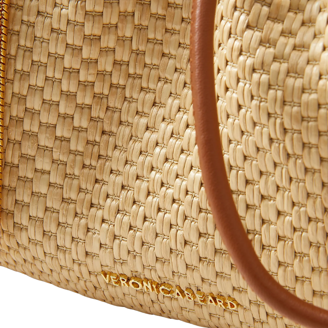 Small Raffia Stash Bag in Hazelwood/Natural