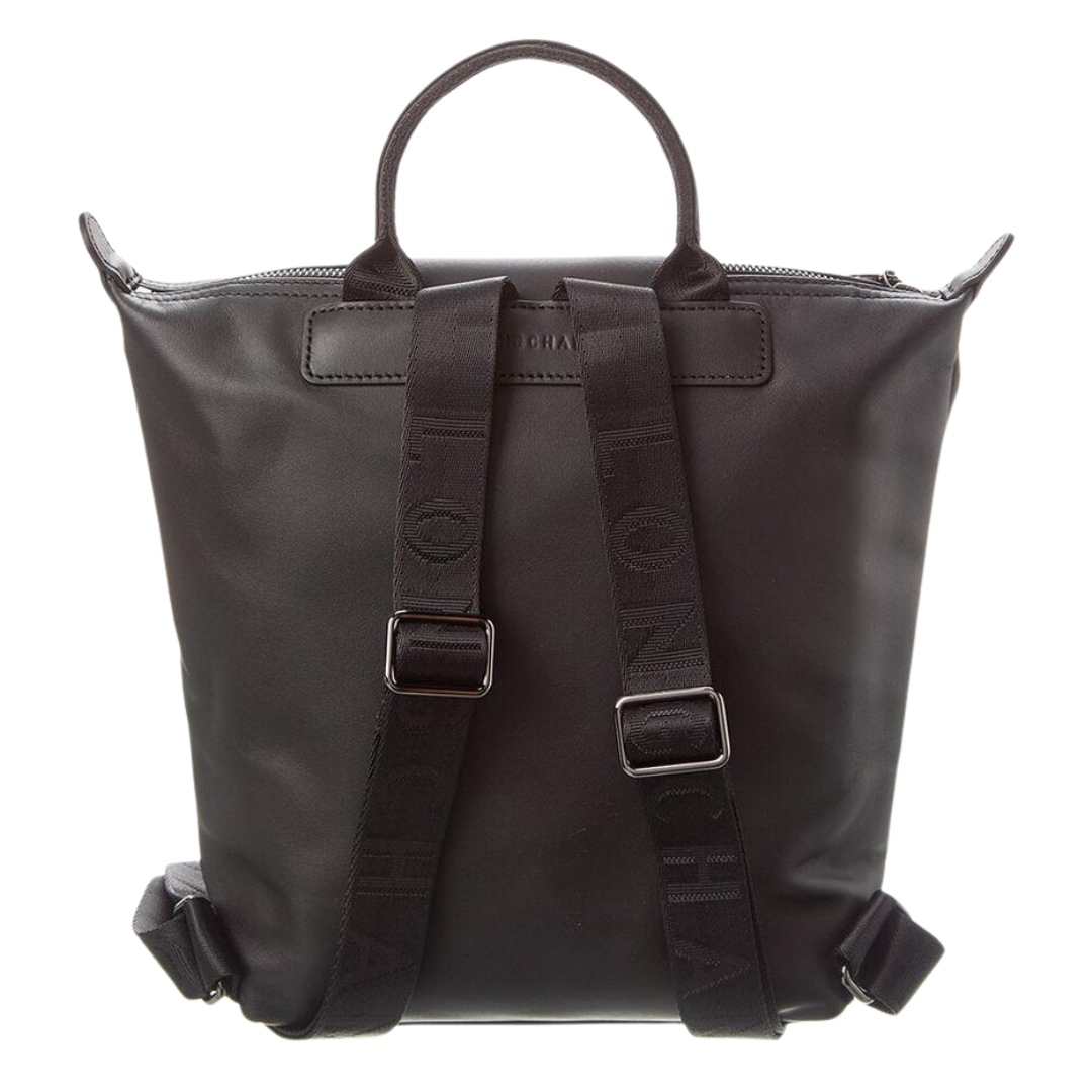 Le Pliage Xtra Leather Backpack in Black