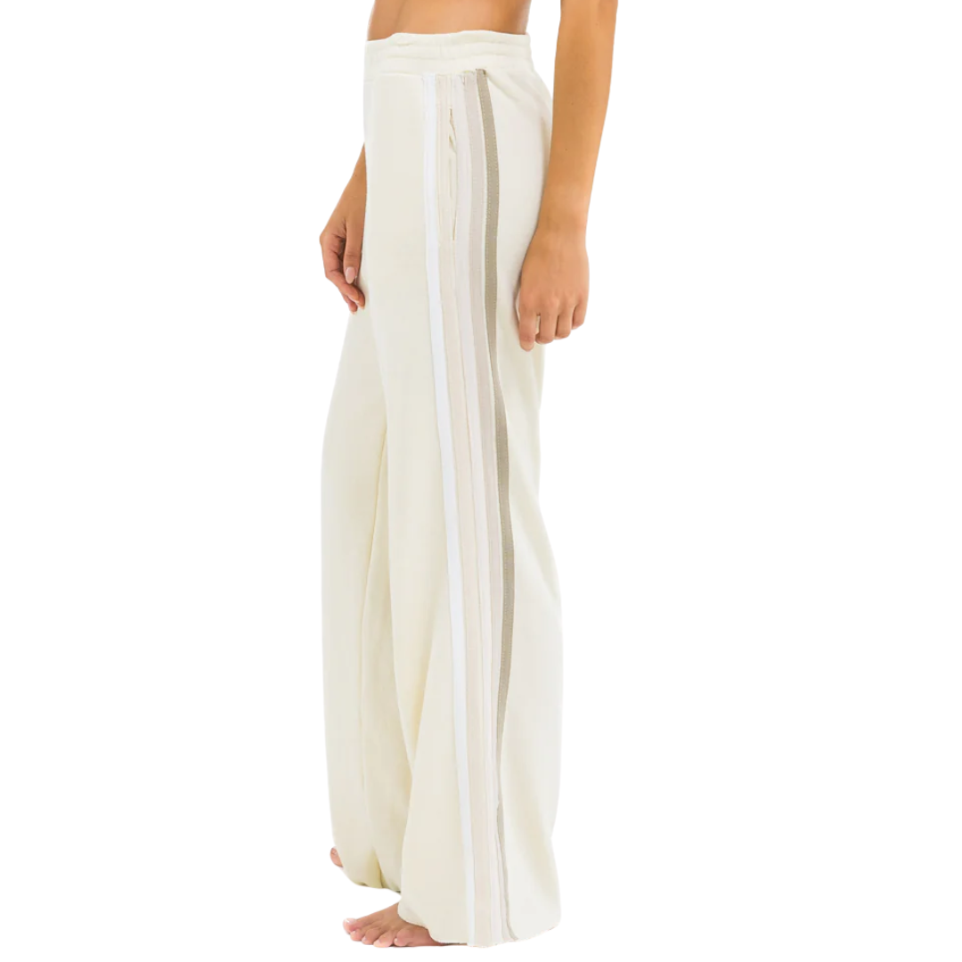 5 Stripe Wide Sweatpants in Vintage White/White Grey