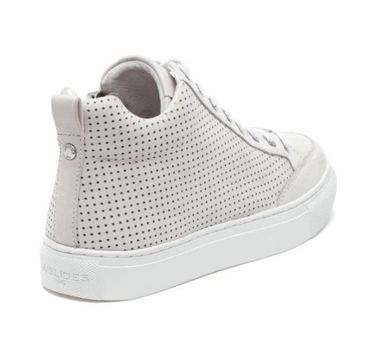 Ludlow Perforated Leather High Top in Off White