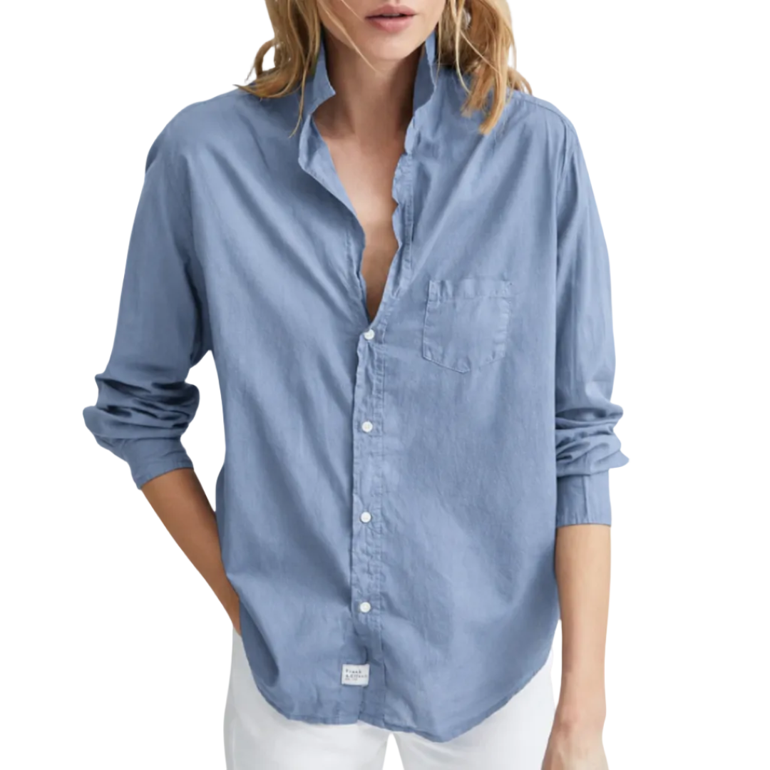 Eileen Relaxed Button-Up in Lake Blue